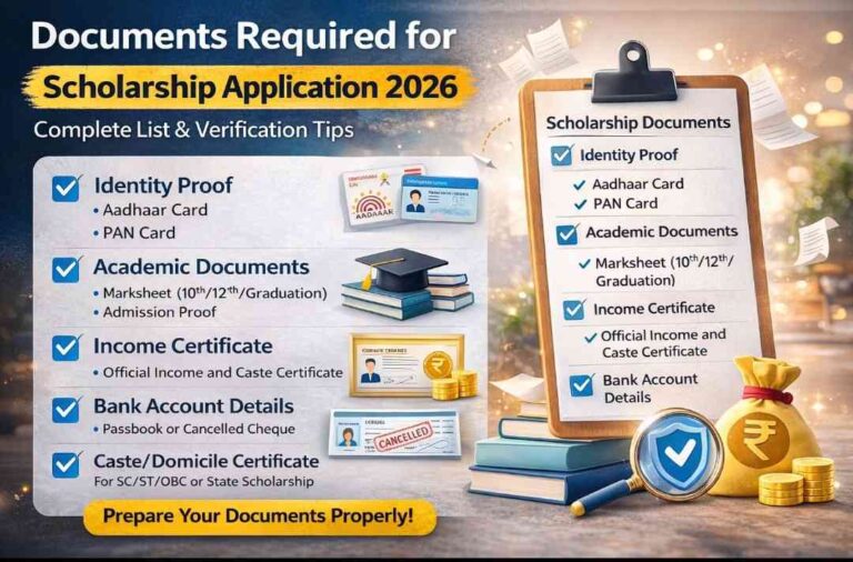 Document required for scholarship 2026